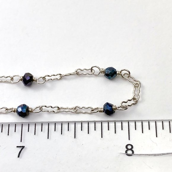 Delicate Sterling 925 Chain and Gemstone Necklace, 16-18" Adjustable NWT - Picture 5 of 7